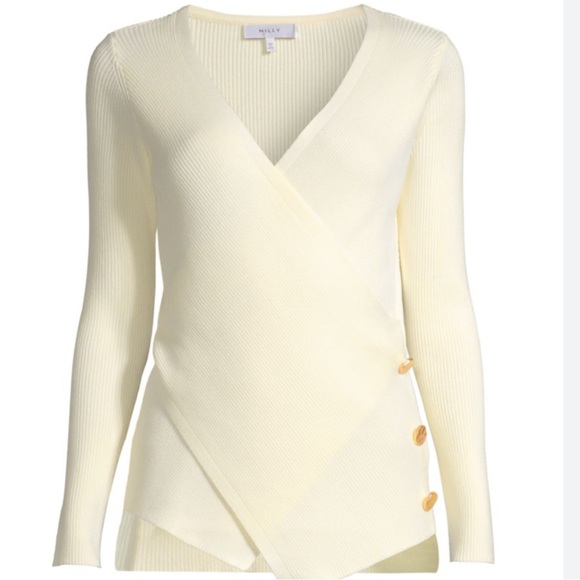 Milly cross front sweater color Ecru in great condition. - Picture 4 of 10